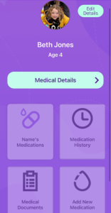 Child profile on app